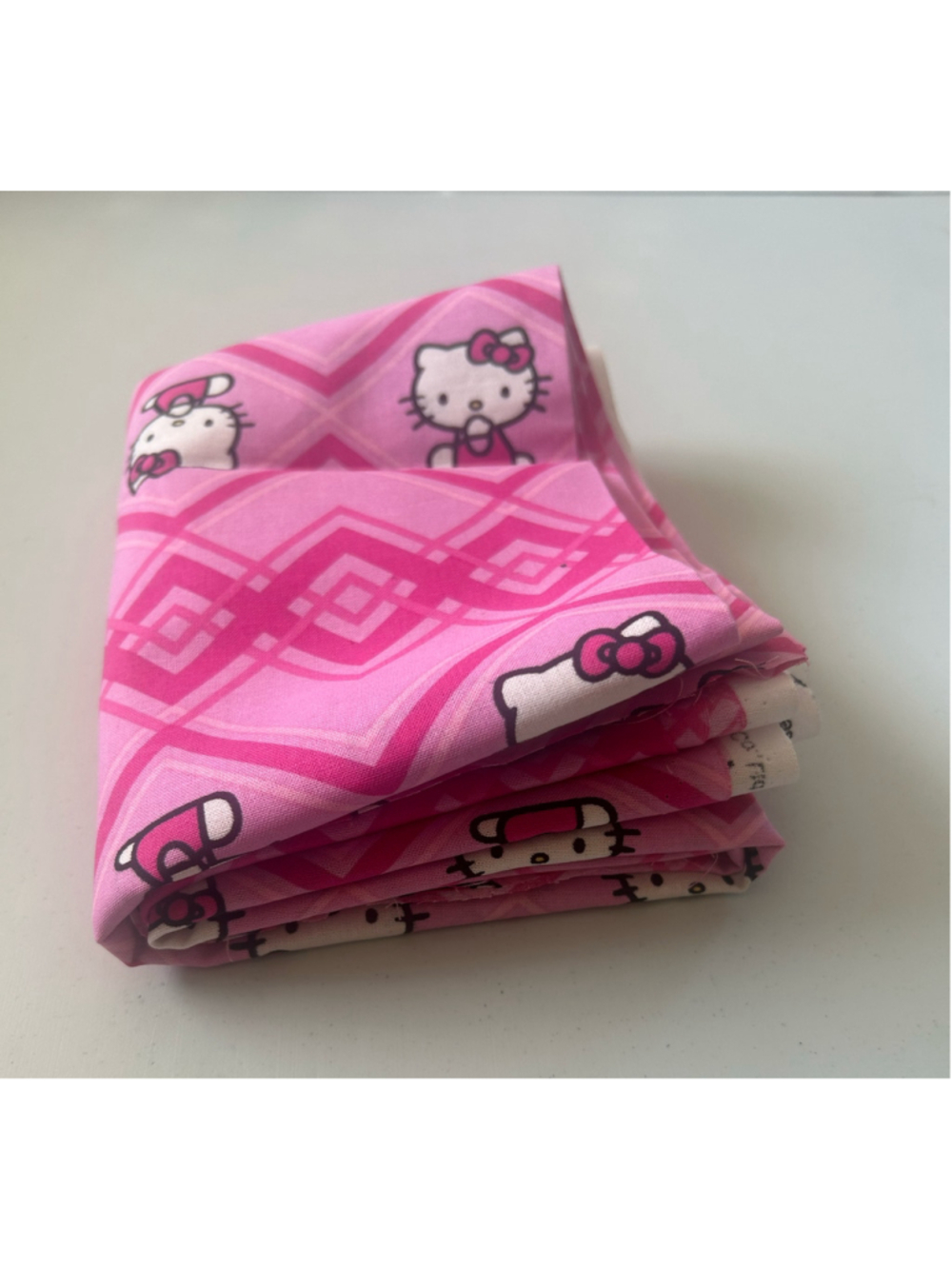 Fabric: 1 Yard 14” Sanrio Hello Kitty Pink Chevron Cotton Fabric